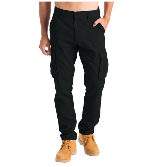 Juebong Men's and Big Men's Pants Outdoor Work Wear for Men Solid Casual Button Zipper Multiple Pockets Outdoor Straight Type Fitness Pants Cargo Pants Trousers, Black,XXXL
