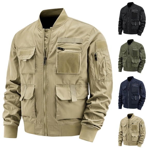 Juebong Men's Casual Lightweight Shirt Jacket Work Shacket Jackets Military Button Down Overshirt With Flap Cargo Pockets Army Green,XXXXXXL