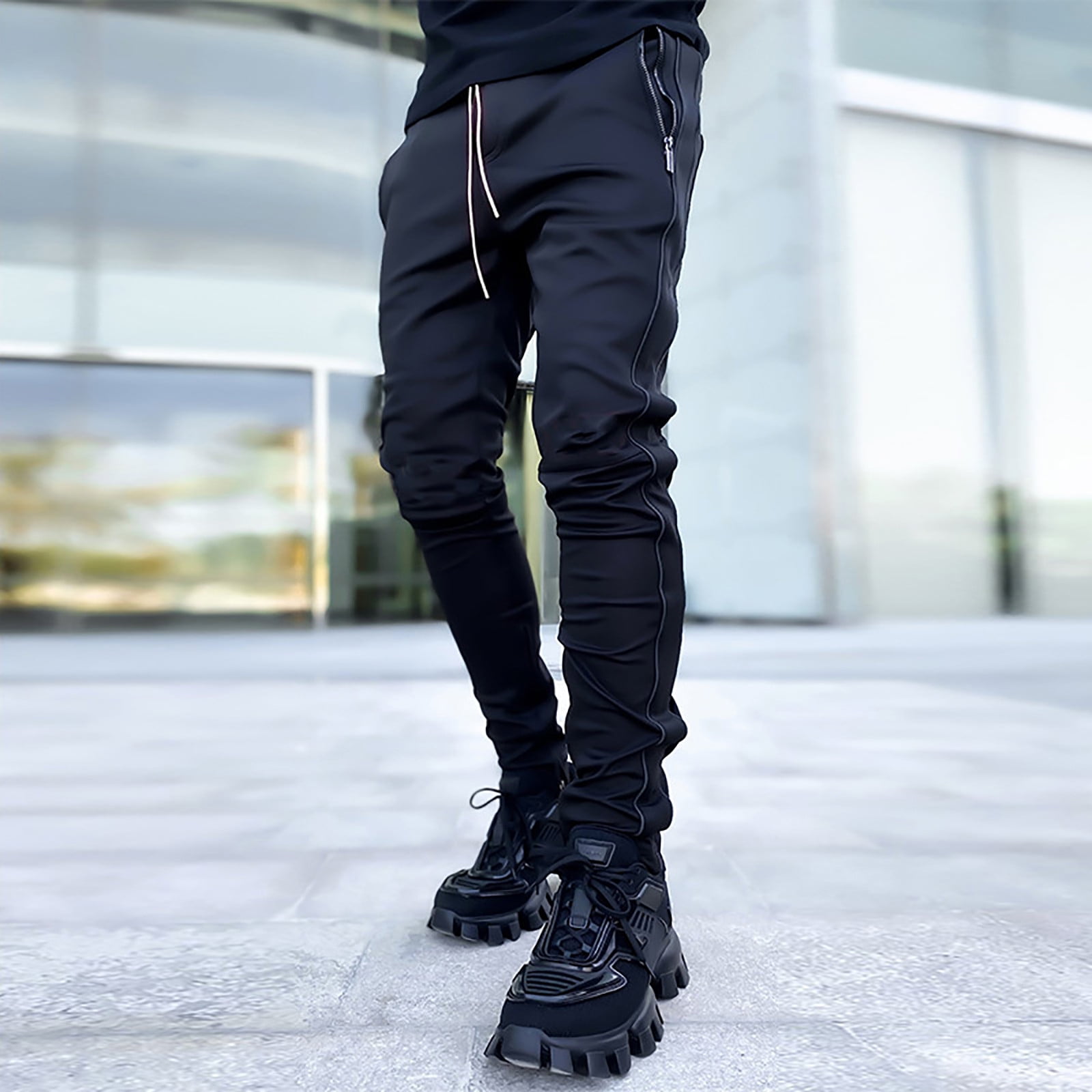 Men's Loose Belt Cargo Baggy Pants For Men Hip Hop Military