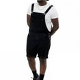 thumbnail image 1 of Juebong Men's Denim Overalls Shorts Loose Dungaree Black Jumpsuits Overall for Men Summer Casual Jeans Romper Bib Overalls, XX-Large, Black, 1 of 6