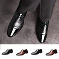 thumbnail image 1 of Juebong Men's Dress Shoes Patent Leather Shoes Chunky Heel Soft Sole Business Work Office Formal Casual Oxfords Black,45, 1 of 7