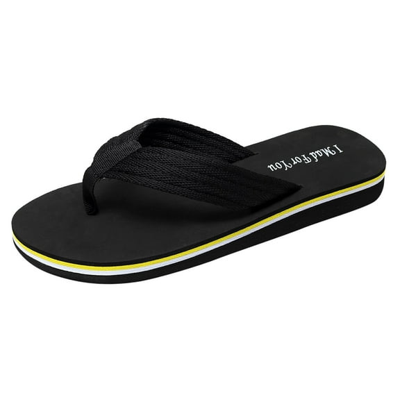Juebong Men's Summer Beach Breathable Shoes Sandals Home Slipper Flip-Flops Flat Shoes,Black Size 10.5