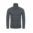 thumbnail image 1 of Juebong Men's Turtleneck Long Sleeve Outwear Sweatshirt Stretch Athletic Colour Stretch Slim Fit Basic Top Blouse,Dark Gray,M, 1 of 5