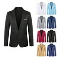 thumbnail image 1 of Juebong Mens Blazers Slim Fit Business Casual Men Suit Sport Coat Fashion One Button Travel Blazer Lightweight Suit Jacket Wine,XXXL, 1 of 4