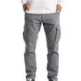 thumbnail image 1 of Juebong Mens Khaki Cargo Pants Men Cotton Casual Classic Cargo Work Pants Men's Utility Work Cargo Shorts Outdoor Hiking, Large, Gray, 1 of 6