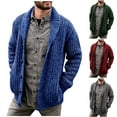thumbnail image 1 of Juebong Mens Shawl Collar Cardigan Sweaters Button Down Cable Knitted Loose Fit Knitwear Open Front Sweaters Winter Outwear Red,L, 1 of 7