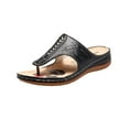 thumbnail image 1 of Women Sandals clearance for Juebong Orthopedic Sandals for Women, Women Walking Slippers with Arch Support Anti-Slip Breathable Sandal Vintage Slip On Flip Flops Sandals Women Dressy Summer Flat, 1 of 5
