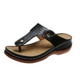 thumbnail image 1 of Women Sandals clearance for Juebong Orthopedic Sandals for Women, Women Walking Slippers with Arch Support Anti-Slip Breathable Sandal Vintage Slip On Flip Flops Sandals Women Dressy Summer Flat, 1 of 5