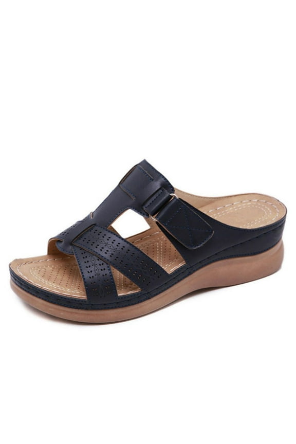 Orthopedic Sandals for Women,Women Walking Slippers with Arch Support Flat Sandals Summer Dressy Open Toe Platform Beach Casual Slip on Sandals Beach Dress Comfortable