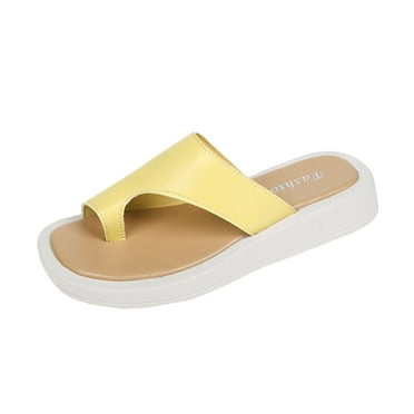 Juebong Orthotic Comfortable Split-Toe Flat Slide Casual Summer Vacation Essentials Arch Support Flip Flop Sandals for Women