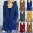 thumbnail image 1 of Juebong Oversized Chunky Knit Cardigan Sweater Open Front Boyfriend Long Sleeve Button Hooded Cardigans Trendy Tunic Sweaters Top Yellow,S, 1 of 1