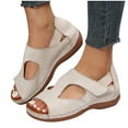 thumbnail image 1 of Juebong Sandals Clearance for Womens Wedge Sandals Open Toe Summer Orthopedic Sandal Beach Bohemia Comfortable Platform Outdoor Flats Shoes, 1 of 6