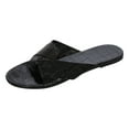 thumbnail image 1 of Juebong Sandals clearance 2024 Slide Sandals Women Girls Dressy Low Wedge Sandal Summer Beach Cute Slip on Slippers Boho Glitter Open Toe Flat Sandals, 1 of 5