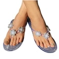 thumbnail image 1 of Juebong Sandals clearance Boho Slide Sandals for Women Girls Dressy Low Wedge Sandal Casual Open Toe Flat Sandals Summer Beach Slip on Sandals Platform Sandals, 1 of 5