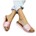 thumbnail image 1 of Juebong Sandals clearance Boho Slide Sandals for Women Girls Dressy Low Wedge Sandal Casual Open Toe Flat Sandals Summer Beach Slip on Sandals Platform Sandals, 1 of 5