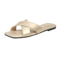 thumbnail image 1 of Juebong Sandals clearance Boho Slide Sandals for Women Girls Dressy Low Wedge Sandal Casual Open Toe Flat Sandals Summer Beach Slip on Sandals Platform Sandals, 1 of 5