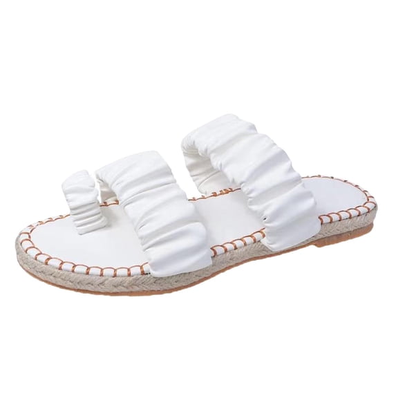 Juebong Sandals Boho Slide Sandals for Women Girls Dressy Low Wedge Sandal Casual Open Toe Flat Sandals Summer Beach Slip on Sandals Platform Sandals