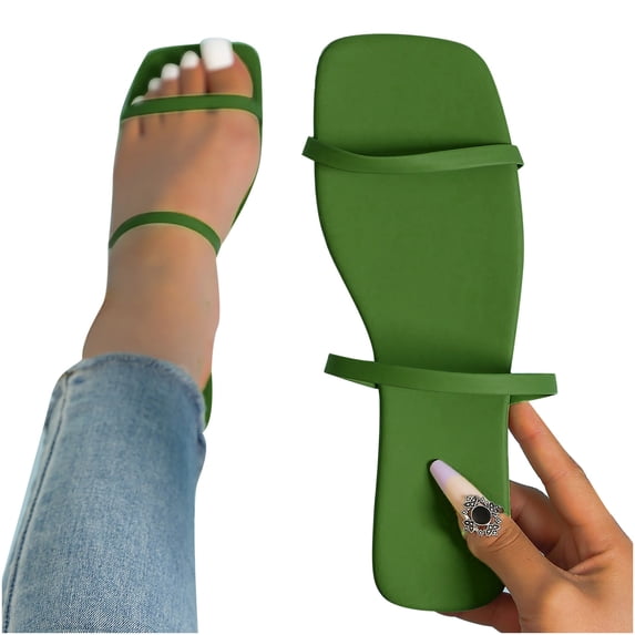 Juebong Sandals clearance Boho Slide Sandals for Women Girls Dressy Low Wedge Sandal Casual Open Toe Flat Sandals Summer Beach Slip on Sandals Platform Sandals
