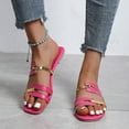 thumbnail image 1 of Juebong Sandals clearance Boho Slide Sandals for Women Girls Dressy Low Wedge Sandal Casual Open Toe Flat Sandals Summer Beach Slip on Sandals Platform Sandals, 1 of 5
