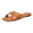 thumbnail image 1 of Juebong Sandals clearance Boho Slide Sandals for Women Girls Dressy Low Wedge Sandal Casual Open Toe Flat Sandals Summer Beach Slip on Sandals Platform Sandals, 1 of 5