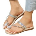 thumbnail image 1 of Juebong Sandals clearance Boho Slide Sandals for Women Girls Dressy Low Wedge Thong Sandals Casual Toe Ring Flat Sandals Cute Summer Bohemian Travel Flip Flop Sandal Shoes, 1 of 6