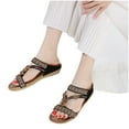 thumbnail image 1 of Juebong Sandals clearance Boho Slide Sandals for Women Girls Dressy Low Wedge Thong Sandals Casual Toe Ring Flat Sandals Cute Summer Bohemian Travel Flip Flop Sandal Shoes, 1 of 5