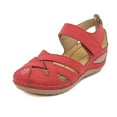thumbnail image 1 of Juebong Sandals clearance Closed Toe Sandals for Women Casual Summer 2024 Hollow Out Vintage Beach Wedge Leather Sandal Gladiator Outdoor Orthopedic Shoe, 1 of 5