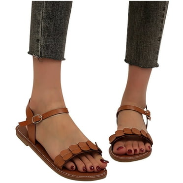 Juebong Sandals clearance Flat Sandals for Women Girls Dressy 2024 Summer Cute Low Wedge Sandal Comfortable Open Toe Sandals Ladies Elegant Shoes