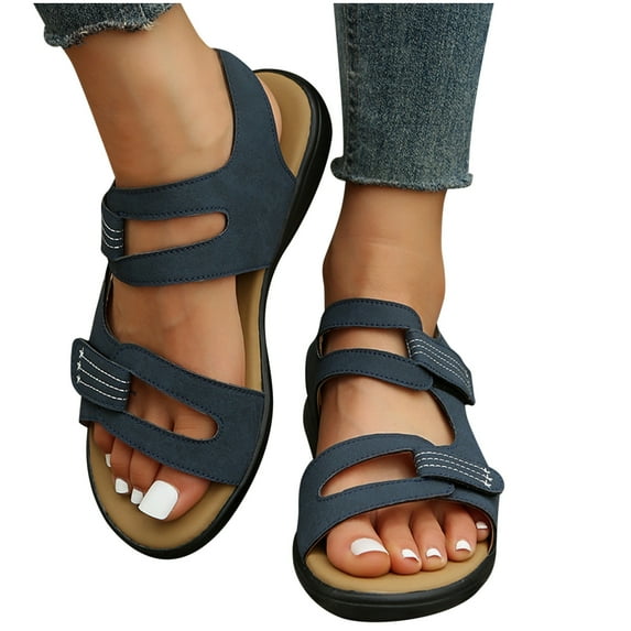 Juebong Sandals clearance Gladiator Sandals Women Dressy Summer 2024 Peep Toe Platform Sandals Shoes Beach Wedges Ladies Flip Flops Orthopedic Leather Sandals