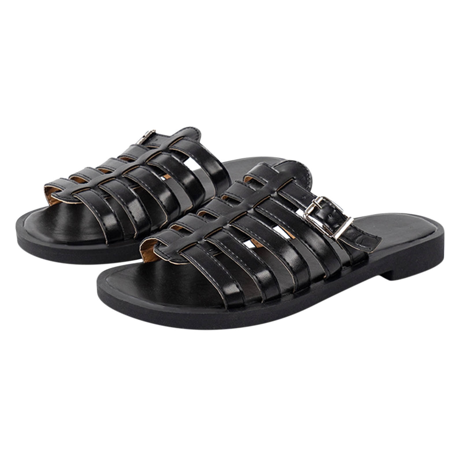Women's Gladiator Flat Sandals – Fisherman Strappy Ankle Strap Sandals In White