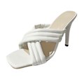 thumbnail image 1 of Juebong Sandals clearance Heels Sandals for Women, Square Toe High Heeled Sandal Open Toe Stiletto Heels Design Summer Boho Slippers for Oceanside Holiday Outdoor, 1 of 3