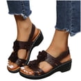 thumbnail image 1 of Juebong Sandals clearance Leather Sandals Women Dressy Summer 2024 Peep Toe Platform Sandals Shoes Beach Wedges Ladies Flip Flops Orthopedic Sandals, 1 of 5