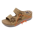 thumbnail image 1 of Juebong Sandals clearance Leather Sandals Women Dressy Summer 2024 Peep Toe Platform Sandals Shoes Beach Wedges Ladies Flip Flops Orthopedic Sandals, 1 of 5