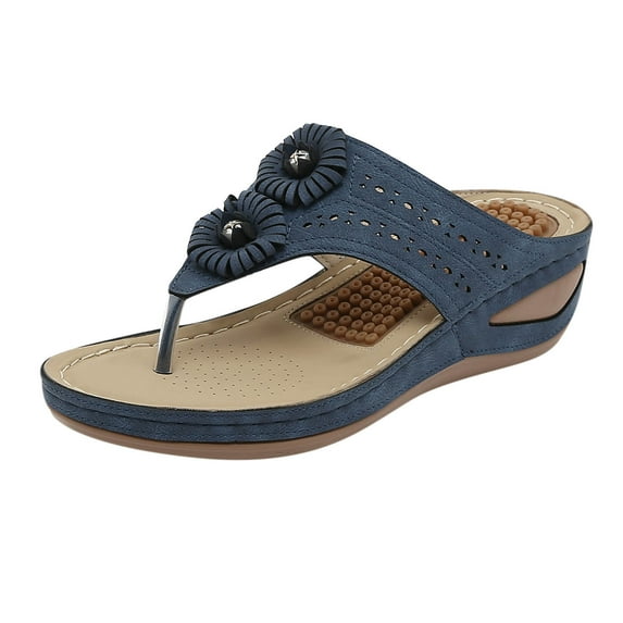 Juebong Sandals clearance Orthopedic Sandals for Women Open Toe Flip Flop Sandal Walking Slippers with Arch Support Anti-Slip Breathable Sandal Vintage Platform Outdoor Flats Shoes