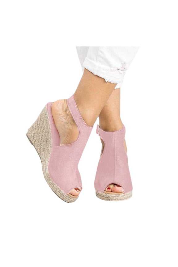 Platform Sandals Womens Dressy Open Toe Espadrilles Wedge Sandal Buckle Ankle Strap Stylish Wedges Sandals