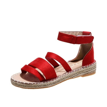 Juebong Sandals clearance Platforms & Wedges Women Girls Espadrilles Dressy Open Toe Buckle Ankle Strap Casual Summer Sandal