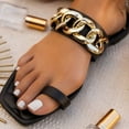 thumbnail image 1 of Juebong Sandals clearance Rhinestone Slide Sandals Women Girls Dressy Low Wedge Sandal Summer Beach Cute Slip on Slippers Boho Glitter Open Toe Flat Sandals, 1 of 4
