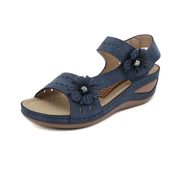 Juebong Sandals clearance Sandals for Women Summer Sandals Beach Wedge Sandals Bohemia Hollow Out Vintage Wedge Sandal Ankle Strap Causal Round Toe Gladiator Outdoor Shoes