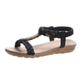 thumbnail image 1 of Juebong Sandals clearance Thong Flat Sandals,Casual Beaded Flower Rhinestone T Strap Dress Sandals, Adjustable Ankle Buckle Dress Thong Sandals for Women Summer Wedding, 1 of 4