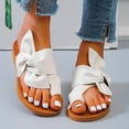 thumbnail image 1 of Twist Knot Flat Toe Side Sandals for Women Girls Dresssy 2023 Twist Knot Flat Toe Sandals, Bowknot Toe Flat Slides for Women, Beach Bowknot Sandals Slippers, 1 of 7