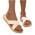 thumbnail image 1 of Juebong Sandals clearance Women Flat Sandals Braided Crossover Dressy Summer Slip On Sandals Perfect for the Beach, Long Walks or Poolside, 1 of 5
