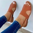 thumbnail image 1 of Women’s Flat Sandals, Low Wedge Travel Flat Sandal, Comfort Slip-on Slingback Sandals Dress Casual Wear Cut Walking Sandals, 1 of 5