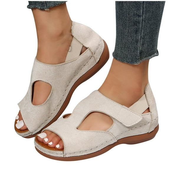 Juebong Sandals for Womens Wedge Sandals Open Toe Summer Orthopedic Sandal Beach Bohemia Comfortable Platform Outdoor Flats Shoes