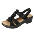 thumbnail image 1 of Juebong Sandals  for Womens Wedge Sandals Open Toe Summer Orthopedic Sandal Beach Bohemia Comfortable Platform Outdoor Flats Shoes, 1 of 5