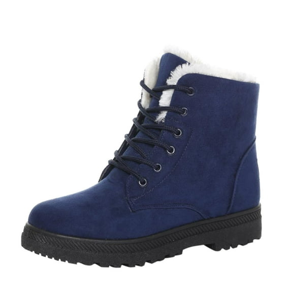 Juebong Snow Boots Flat Heel Arch Support Winter Autumn Plus Size Cotton Short Women's Boots,Blue Size 6.5-7