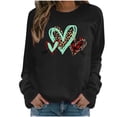 thumbnail image 1 of Juebong Sweatshirt for Women Valentine Day Printed Sweatshirt Crewneck Casual Lightweight Long Sleeve Pullover Sweater Top,Black shirts for women,S, 1 of 5
