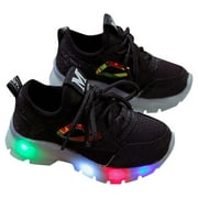 Juebong Toddler Infant Kids Baby Girls Boys LED Light Shoes Casual Shoes Sports Shoes,Black Size 6.5M