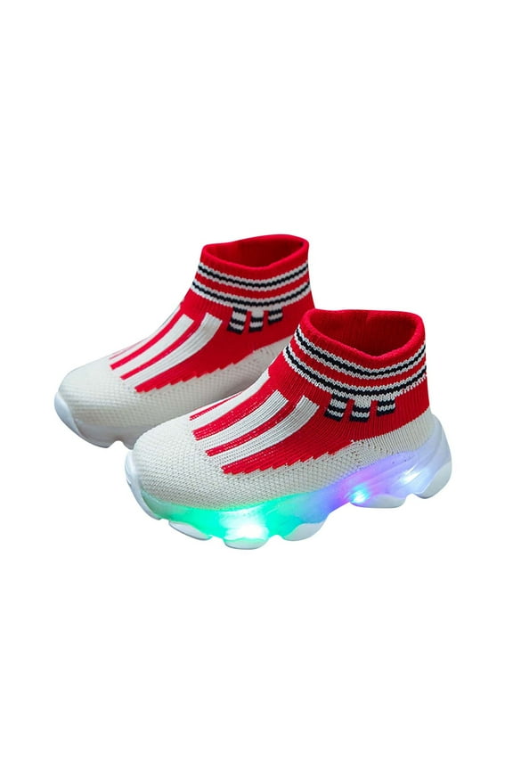 Toddler Infant Kids Baby Girls Boys LED Light Shoes Casual Shoes Sports Shoes,Red Size 8M