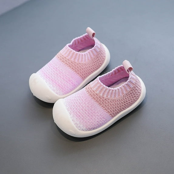 Juebong Toddler Shoes Baby Boys Girls Cute Fashion Breathable Mesh Non-slip Soft Bottom Fly Weaving Casual Shoes, Pink, 4 Years