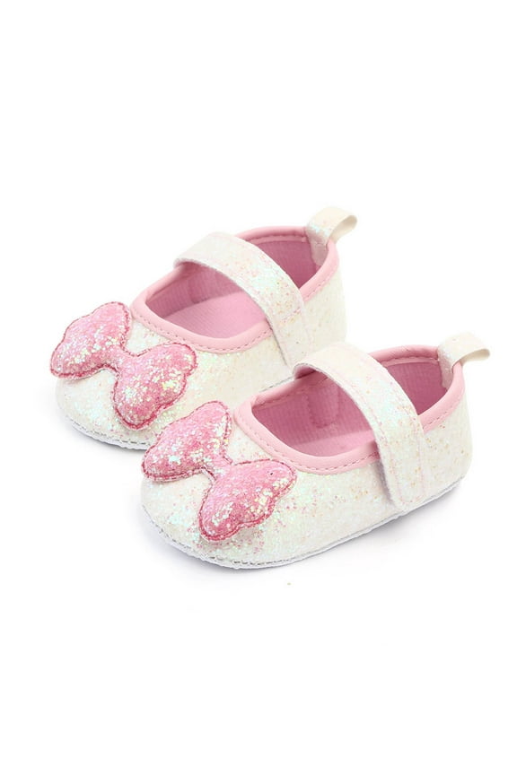 Toddler Shoes Baby Girls Cute Fashion Bow Sequins Non-slip Soft Bottom Sandals, Pink, 12-18 Months